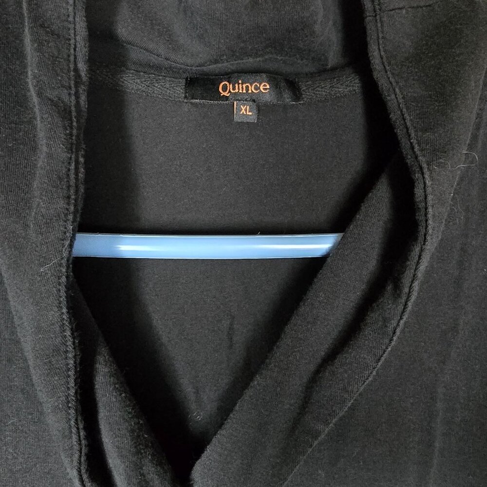 Quince Tencel Jersey Midi Wrap Dress XL Black - Picture 4 of 4